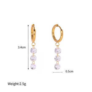3-Dangle Drop Earrings