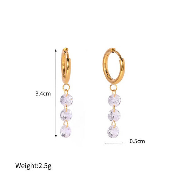 3-Dangle Drop Earrings